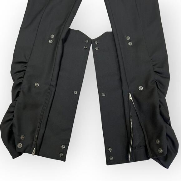 Bruno Pieters Ruffled Pant High Rise EU 36 WAIST 25 x 32 Black Zip Ankle Belgian - Picture 5 of 12